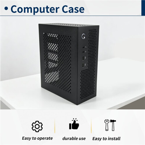 A09 HTPC Computer Case  ITX Gaming PC Chassis Desktop Chassis USB2.0 Computer Case Home Computer Case Black 2