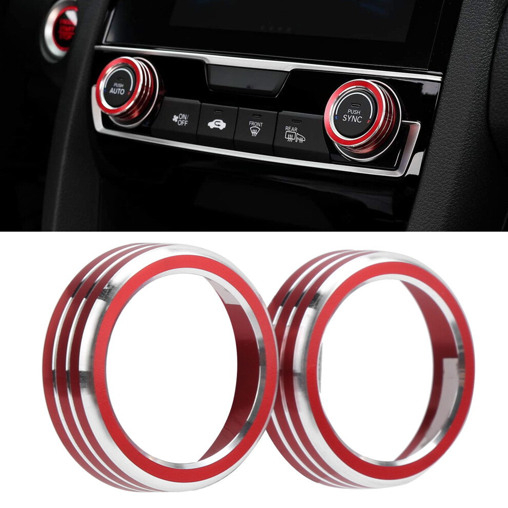 Civic Ac Button Trim Set 2016-2019 Red 7293282897694