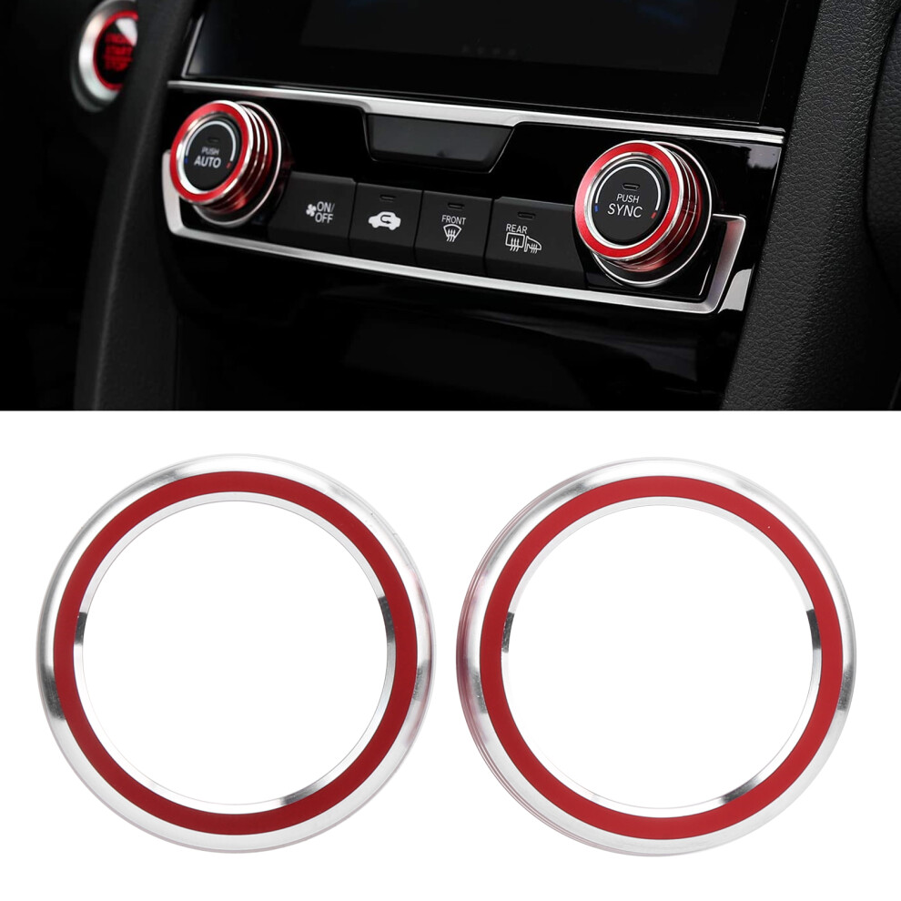 2X Ac Button Trims For Civic 2016-2019 Red 7293282899681