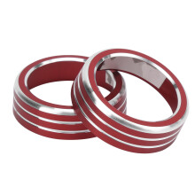 2 Red AC Button Trims for Honda Civic 2016-2019
