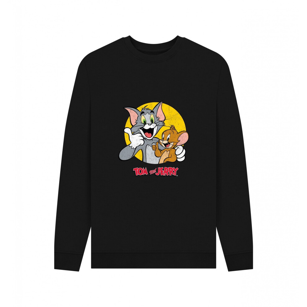 Tom And Jerry (M, ) Unisex Adult Thumbs Up Sweatshirt Black