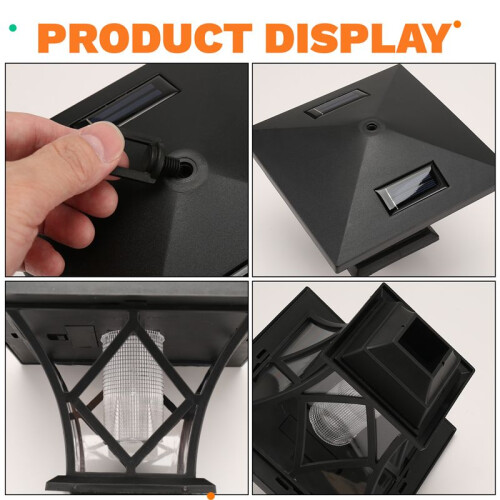 1.5M LED Solar Powered Traditional Garden Lamp Post Lamppost Lantern Light Decor 1