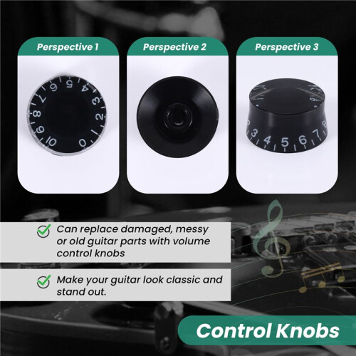 4Pcs Electric Guitar Top Hat Knobs Speed Volume Tone Control Knobs Compatible for  LP Style Guitar 2
