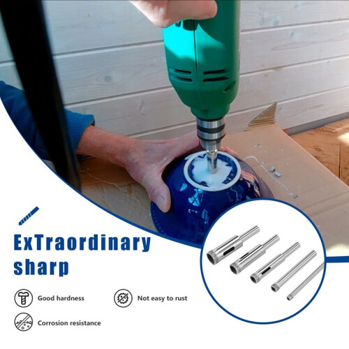 Glass Drill Bit Set- Drill Bits Glass Hole Saw Bottle Extractor Remover Tool 2