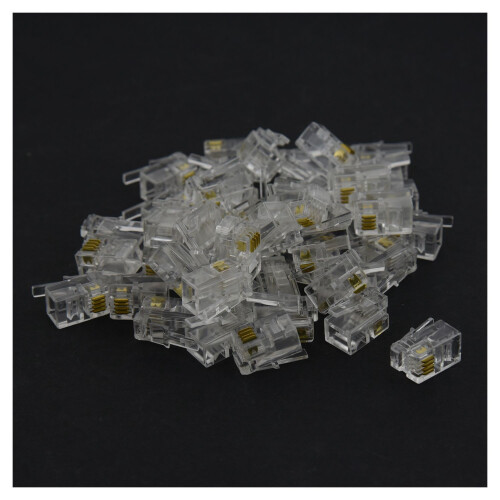 RJ9 4P4C Klinkenstecker 50 StüCk, Transparent 1