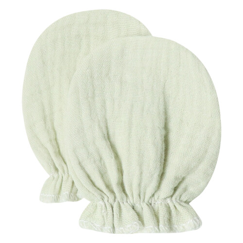 1 Pair Infant Mittens Elastic Design Prevent-bean green