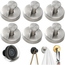 (Silver, 6 Pieces) Ganchos ventosa mejorados 2026, acero inoxidable para ducha baño