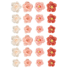 Fleurs en papier de soie élégantes, 24 pièces/paquet, pour fêtes