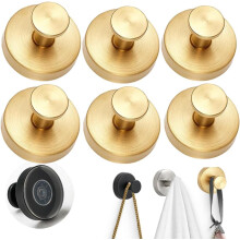 (Gold, 6 Pieces) Ganchos ventosa mejorados 2026, acero inoxidable para ducha baño