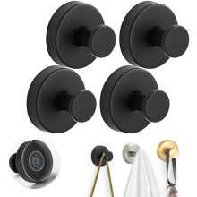 (Black, 4 PCS) Ganchos ventosa mejorados 2026, acero inoxidable para ducha baño
