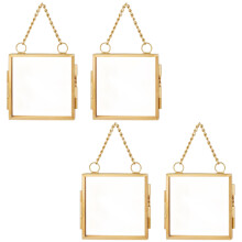 4Pcs Glass Pressed Flower Frame Home Decoration Floating-7.6cm