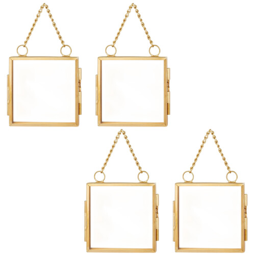 4Pcs Glass Pressed Flower Frame Home Decoration Floating-7.6cm