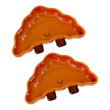 Twin Ceramic Small Creature Feeders Great For-triangular bread
