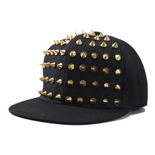 Light weight Polyester Riveted Baseball Hat with-Gold