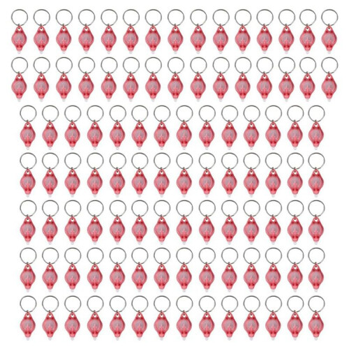Pack of 100 LED Keychain Flashlight, 395Nm UV Keychain Flashlight, UV Light Flashlight Keychain,