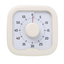 Tyst Visuell Timer 60-Minuters Stoppur Väckarklocka Nedräkningstimer med Stativ Visualisering Kök Matlagningstimer Vit