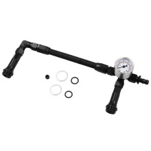 AN6 Dual Feed Carb Braided Nylon Fuel Double Pump with Watch for 4150 Holley Carburetor 7/8Inch-20 Thread Ual Feed