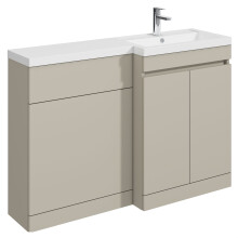 Balterley Tean 1200mm Floor Standing Compact Unit with Right Hand Polymarble Basin - Pebble Grey