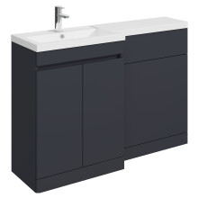Balterley Tean 1200mm Floor Standing Compact Unit with Left Hand Polymarble Basin - Dark Grey