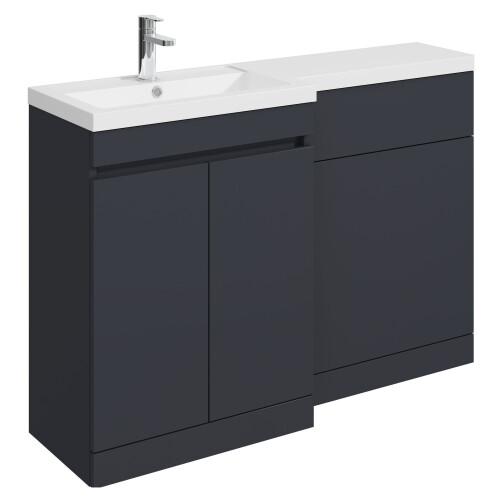 Balterley Balterley Tean 1200mm Floor Standing Compact Unit with Left Hand Polymarble Basin - Dark Grey