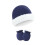 Bonnet et mitaines en coton et Polyester doux,-Bleu marine 1