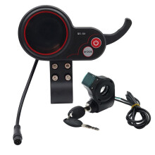 QS-S4 36V-60V Daumengas-LCD-Display + ZüNdschlossschlüSsel, Langes Kabel FüR Zero 8 9 10 8X 10X Elektroroller 6PIN