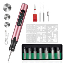 Elektrische Graveerpen met 37 Bits, Oplaadbare Draadloze Graveermachine, Doe-Het-Zelf Graveur voor Hout-Glas-Steenhouwen