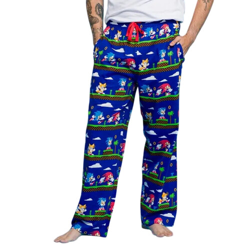 Sonic The Hedgehog (S, Blue) Sonic The Hedgehog Mens Pixel Lounge Pants 2