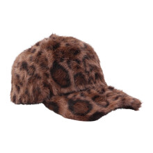 Baseballpet met luipaardprint Dikke pluche hoed voor-3