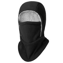 Unisex winddichte fleece bivakmuts voor winterfietsen-Zwart