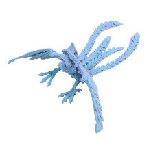 Artistiek 3D-geprint feniksbeeld met beweegbare vleugel en-Blauw