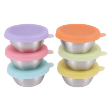 Contenitore per Condimenti per Insalata da Portare Via, 6 Piccoli Contenitori da 50 Ml con Coperchi, Contenitori per Salse Riutilizzabili per