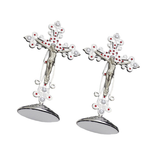 Crucifix catholique avec croix debout pour les-Couleur acier