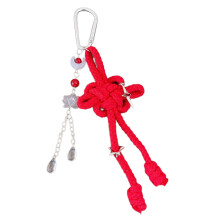 Symbolic Weave Thread Keychain Authentic Chinese Knot-Red