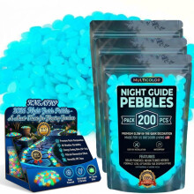 (Blue, 600pcs) Leuchtende Gartensteine, bunte Luminous-Pebbles für DIY Wege & Nacht-Deko