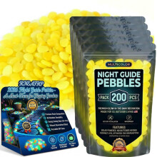 (Yellow, 1000pcs) Leuchtende Gartensteine, bunte Luminous-Pebbles für DIY Wege & Nacht-Deko