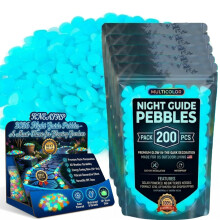 (Blue, 1000pcs) Leuchtende Gartensteine, bunte Luminous-Pebbles für DIY Wege & Nacht-Deko
