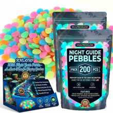 (Multi-colored, 400pcs) Leuchtende Gartensteine, bunte Luminous-Pebbles für DIY Wege & Nacht-Deko