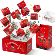 (Red, 2 Sets(20Envelopes)) Geldcadeaukaart voor diplomauitreiking – verrassende pop-up doos met confetti 2026