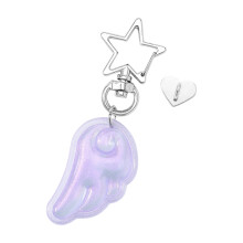 Modern Angel Wing Design Keychain Acrylic Key Organiser-Purple