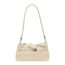 Koreanische Retro-PU-Leder-Umhängetasche, leichte-Beige