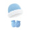 Soft Cotton Polyester Blend Cap and Mitts Newborn Baby-Sky Blue 1