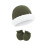 Soft Cotton Polyester Blend Cap and Mitts Newborn-Army Green 1