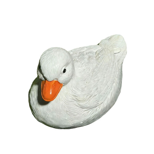 Sculpture de canard flottant authentique en résine de-Blanc