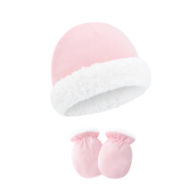 Chapeau et gants pour nouveau-né, doux et sûrs, pour-rose clair