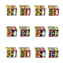 Equatoriale totem decors doos 4/8/12 stuks eenvoudige-12