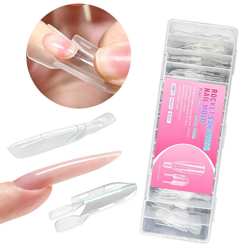 Pack of 120 Sandwiches Nail Forms for Easy Extension Work ABS