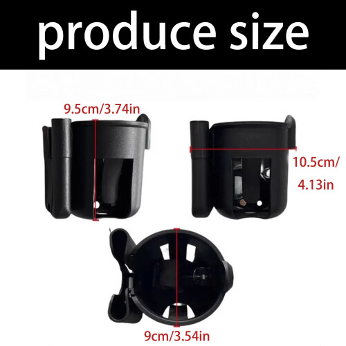 Strollers Cup Holder Phone Stand 2 in 1 Baby Pram-Black 2