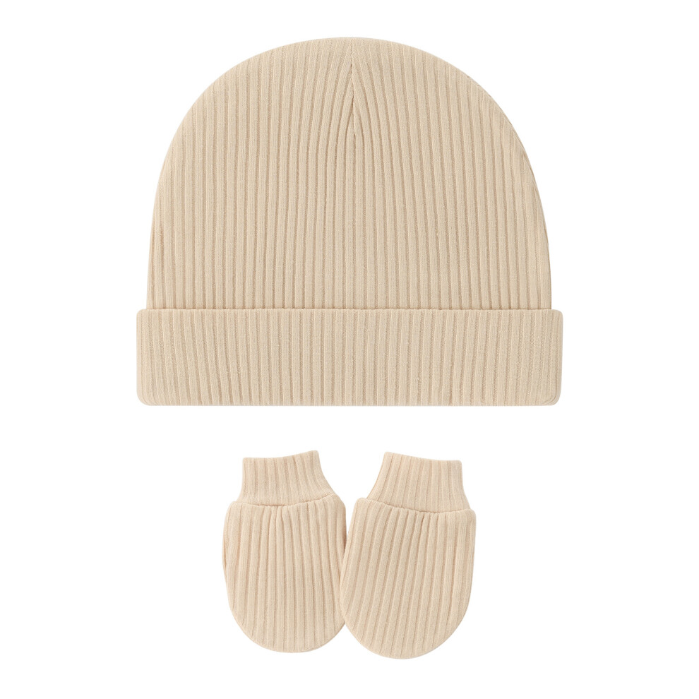 Beanies Hats Mittens Cotton Nursery Hat Gloves for-apricot