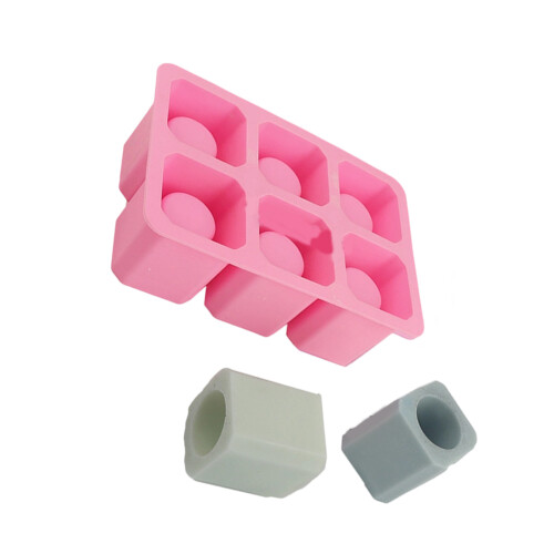 Efficient Silicone Ice Block Tray With 6 Hollow Cups-Pink